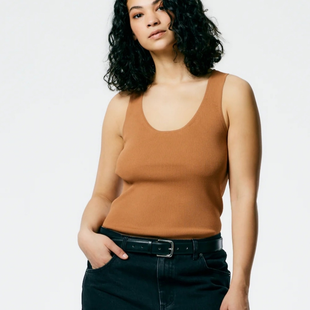Tibi Giselle Tank Sweater Caramel S